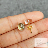 Crystal Quartz Earrings, Clear Quartz Studs, Healing Gemstones Jewelry, Valentines Gift for Her, Boho Quartz Earrings, Mother's Day Gift